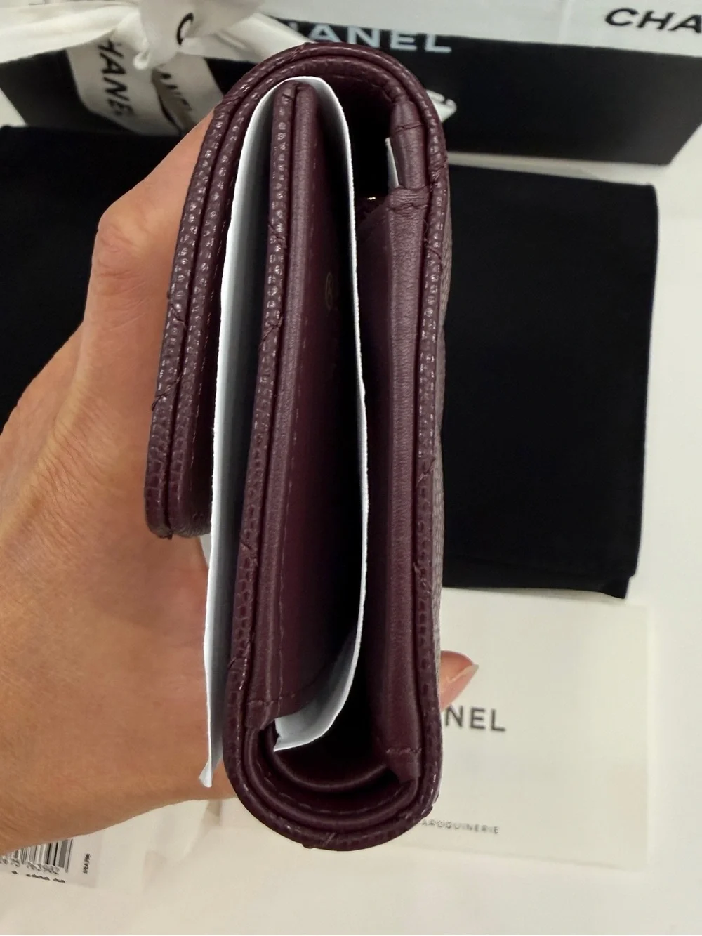 Chanel 24A Medium Wallet in Dark Burgundy